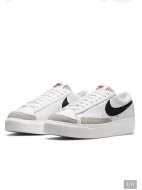 Nike Blazer Low Platform Sneaker - White, Black & Gray